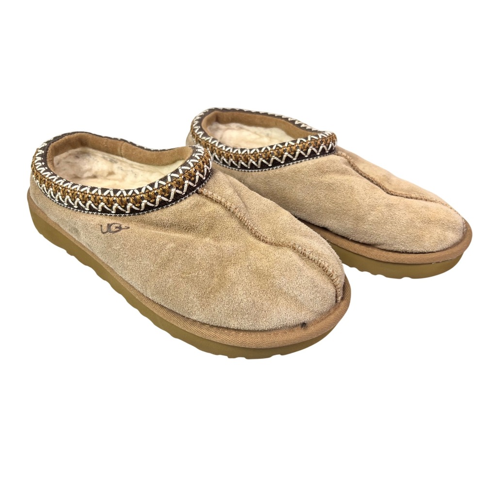 UGG Tasman Chestnut Suede Sheepskin Slippers 5955 Womens Size 7 House Shoes